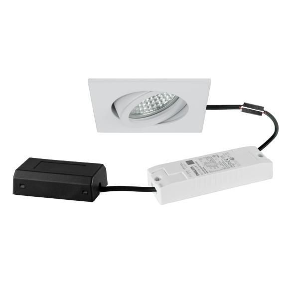 41444173, LED-Einbaustrahler 230 V AC, 50 Hz, 6 W, 38°, 3.000 K, quadratisch, schwenkbar,