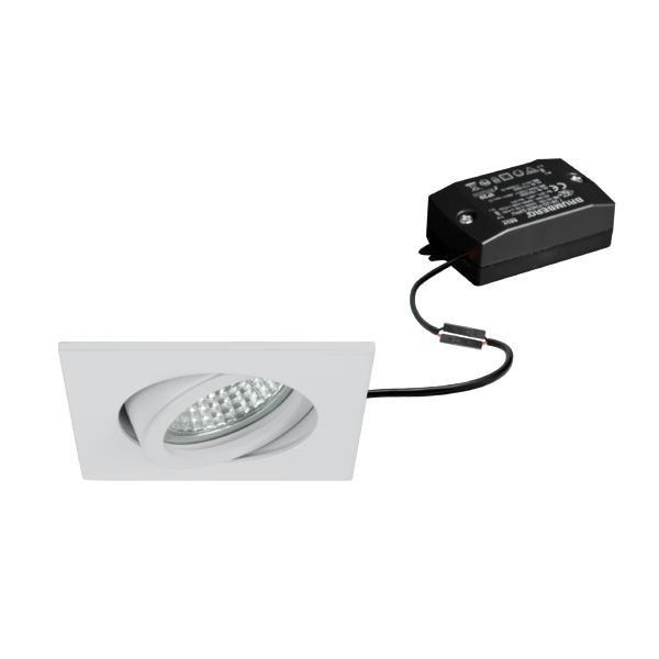 38144173, LED-Einbaustrahler 230 V AC, 50 Hz, 6 W, 38°, 3.000 K, quadratisch, schwenkbar,