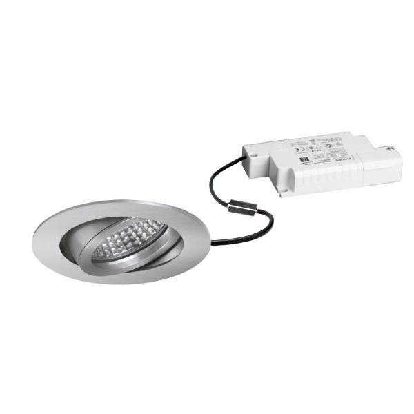 39143253, LED-Einbaustrahler 230 V AC, 50 Hz, 6 W, 38°, 3.000 K, rund, schwenkbar, alumin