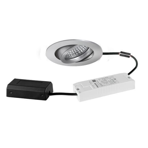 41443253, LED-Einbaustrahler 230 V AC, 50 Hz, 6 W, 38°, 3.000 K, rund, schwenkbar, alumin