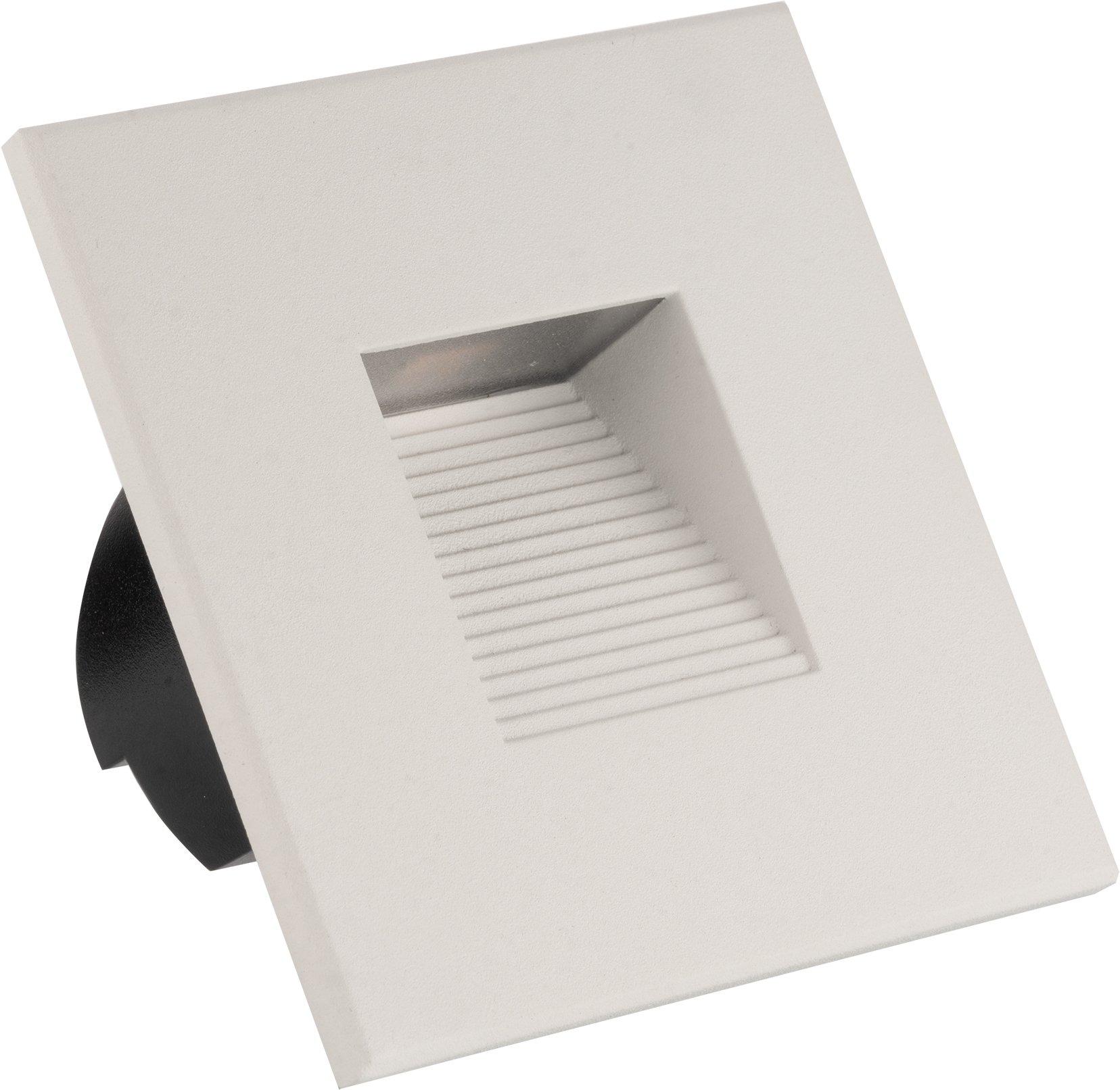 NLEDTRL68_70LW.01, LED Treppenleuchte, 3000K, 70lm, quadratisch, Einbau in Unterputz und Hohlwanddosen, weiß