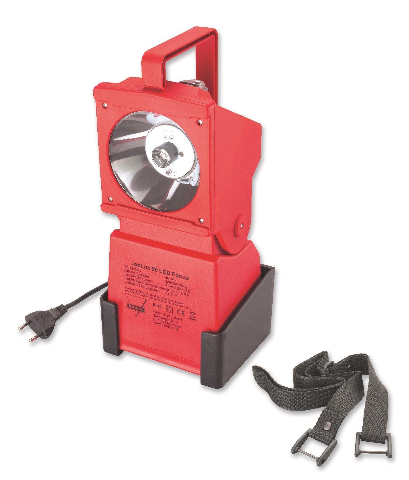 AccuLux - Joblux 90 LED Focus, AccuLux - Joblux 90 LED Focus, 230 V, rot, PowerLED+Focus und LED-Pilotlicht, im Faltkarton