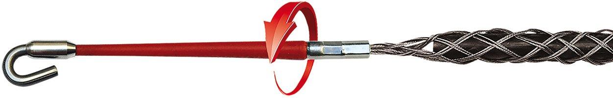 20274, Kabelziehstrumpf mit Schnellverschluss Ø 9 - 15 mm, inkl. Drallausgleich, Edelstahlgeflecht Länge: 460 mm, Gesamtbruchlast 200 kg