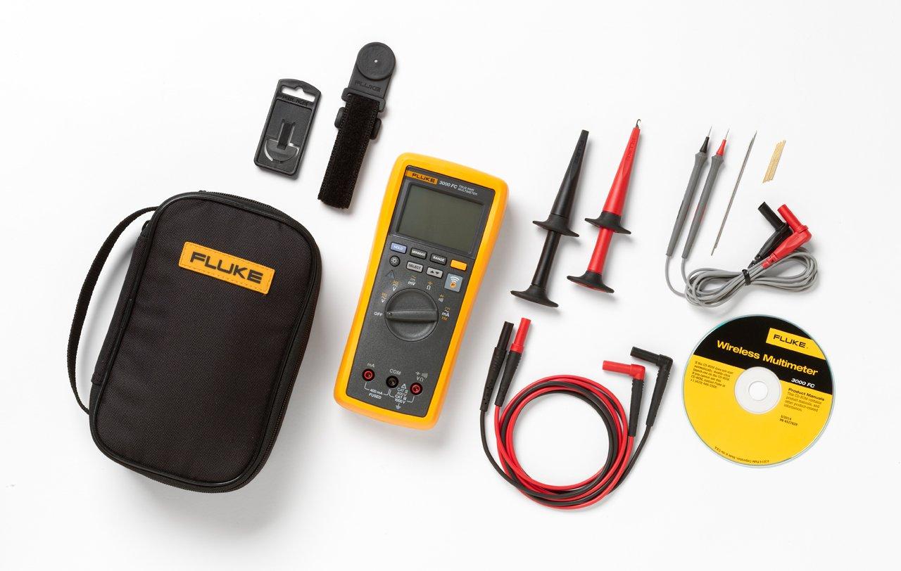 FLK-3000FC/EDA2, Wireless Digitalmultimeter mit strapazierfähigem Messleitungssatz