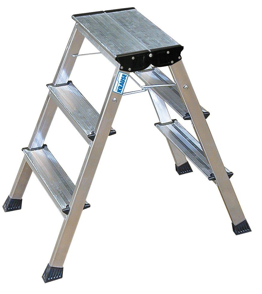 130068, MONTO Doppel-KlappTritt Rolly, Alu Natur, 2x3 Stufen