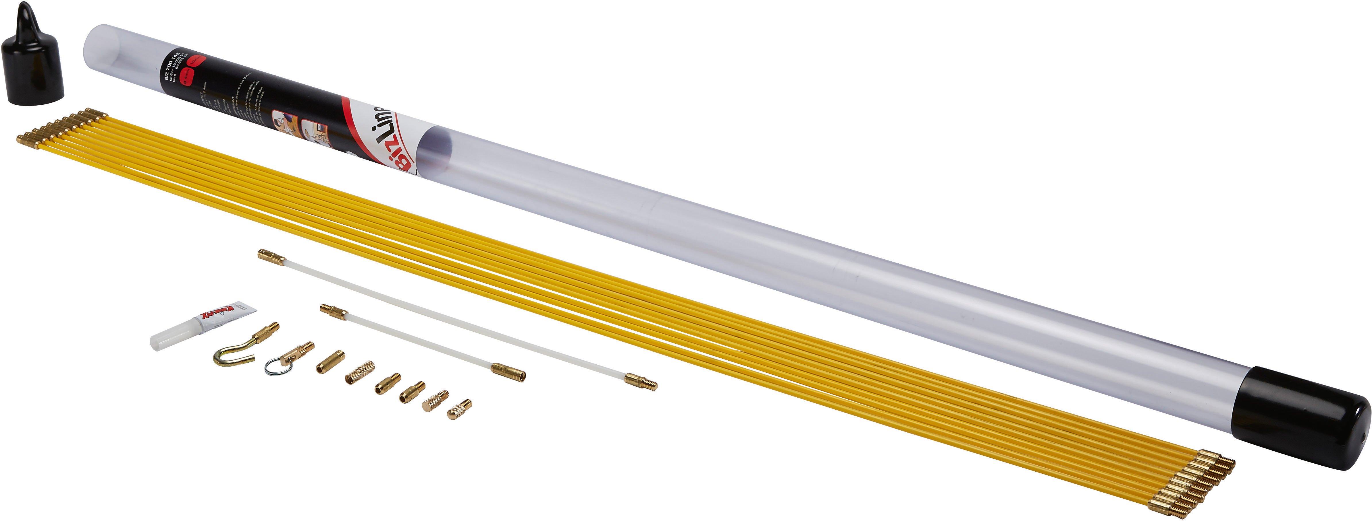 BIZ 700145, Set aus 10 Einziehstangen 1 m Ø 4 mm gelb