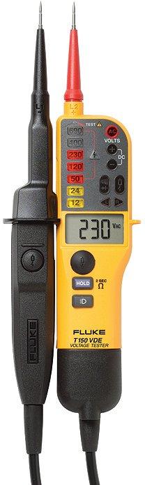 FLUKE-T150/VDE, SPANNUNGS-/DURCHGANGSPRÜFER MIT LCD, WIDERSTANDSMESSUNG, ZUSCHALTBARER LAST (VDE-VERSION) &nbsp;&nbsp;&nbsp;