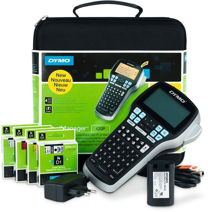 S0915480, S0915480, - LabelManager 420P ABC-Tastatur im praktischen Koffer (SoftCase) - inklusive 4x D1-Band - je 1x 19mm schwarz auf rot, 12mm schwarz auf weiß, 9mm schwarz auf gelb, 6mm schwarz auf