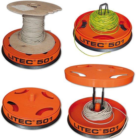 HKABROLL501L, Universal Kabelabroller, Gewicht: ca.7 Kg, Durchmesser: ca.50 cm, Traglast: max.380 Kg, Randhöhe: ca.77 mm