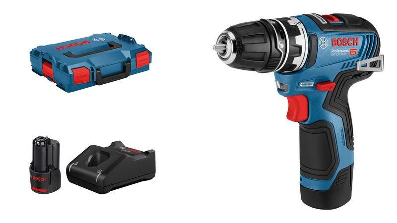 GSR 12V-35 FC, Akku-Bohrschrauber GSR 12V-35 FC, mit 2 x 3.0 Ah Li-Ion Akku, 1 Aufsatz, L-BOXX