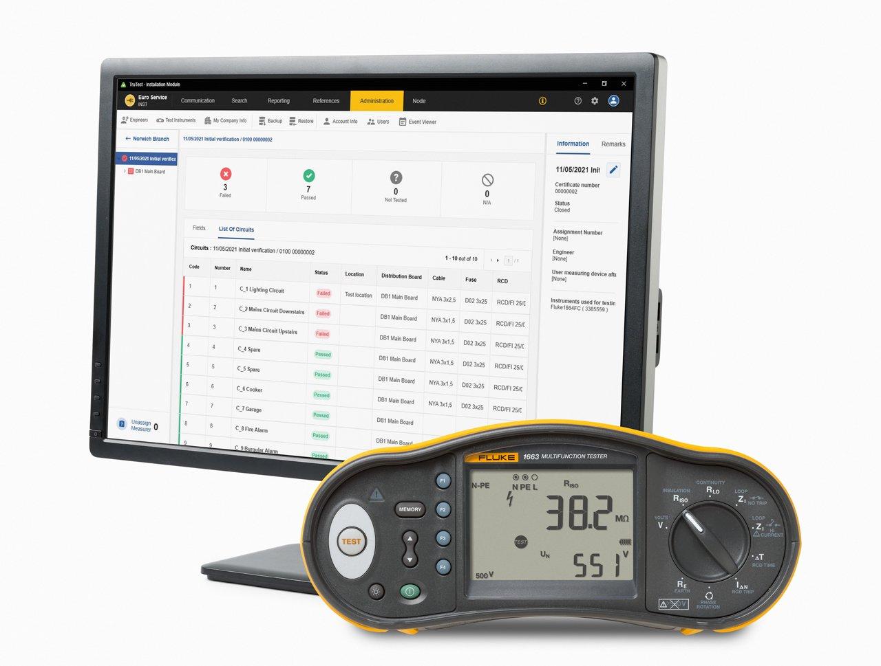 1663 DE FTT KIT, FLUKE 1663 DE  KIT, INSTALLATIONSTESTER + TRUTEST ADV