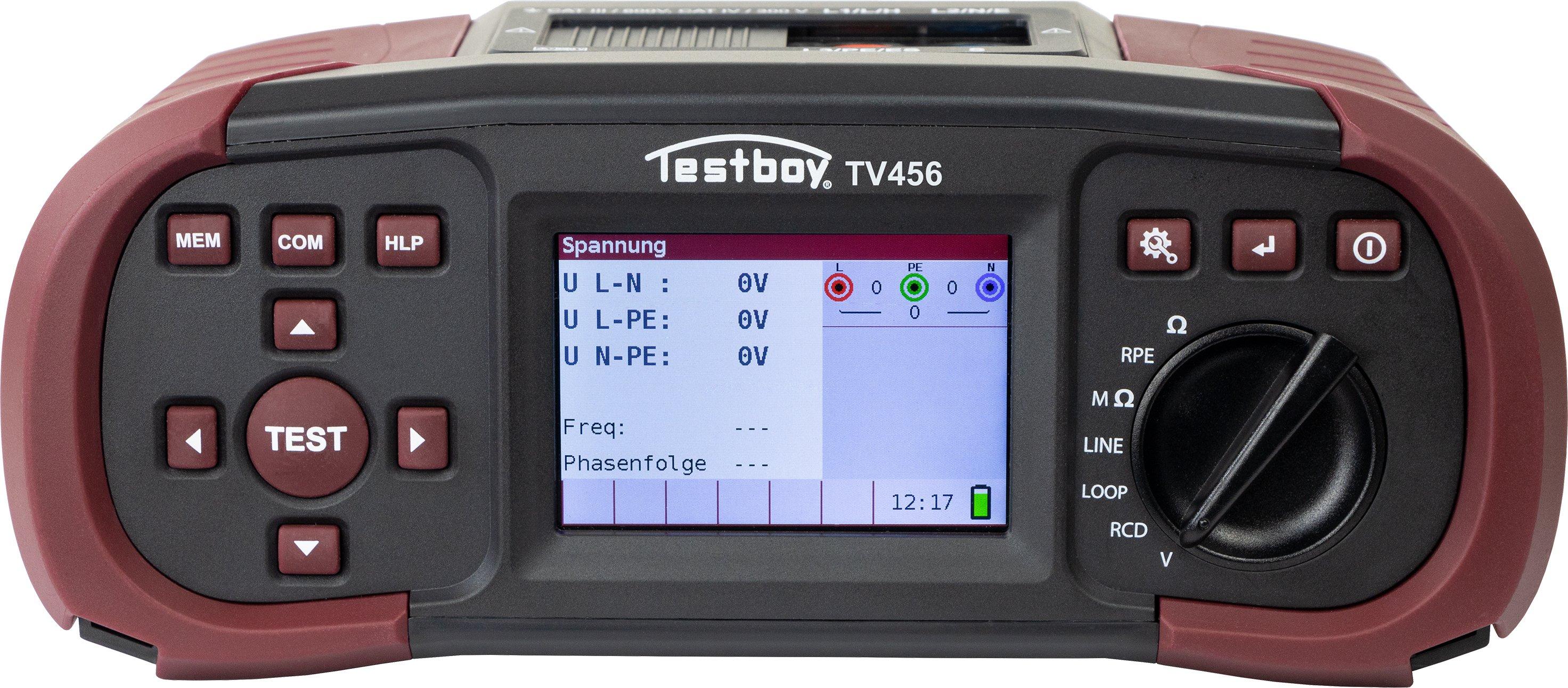 NTESTVDE0100PLUS.01, Installationstester für Prüfungen nach DIN VDE 0100, Speicher für 1000 Messungen, Farbdisplay