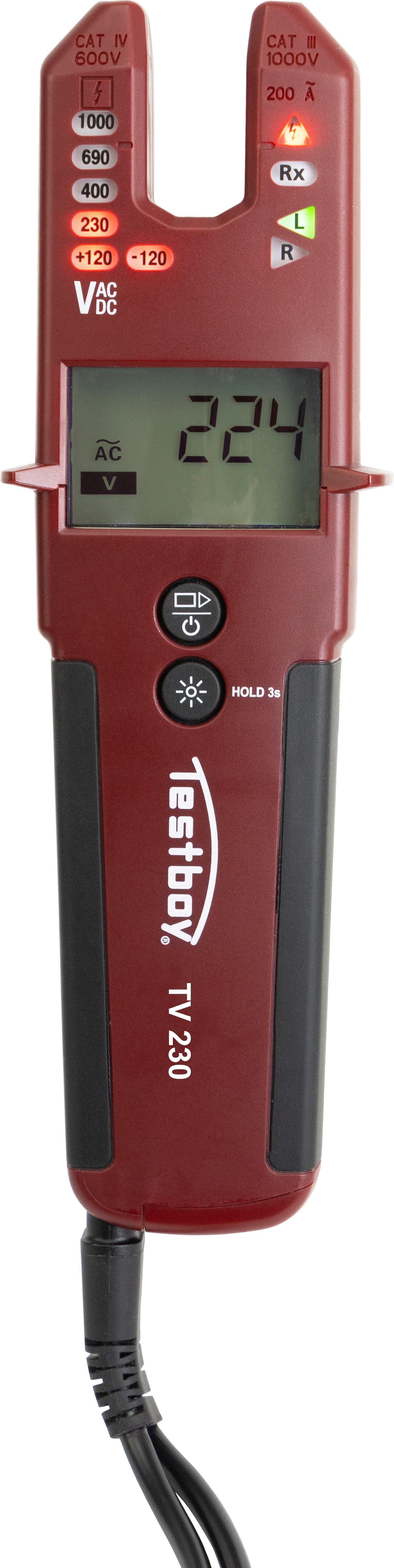 NTESTSPZALCD.01, Zweipoliger Spannungsprüfer, Zangenfunktion, LC-Display