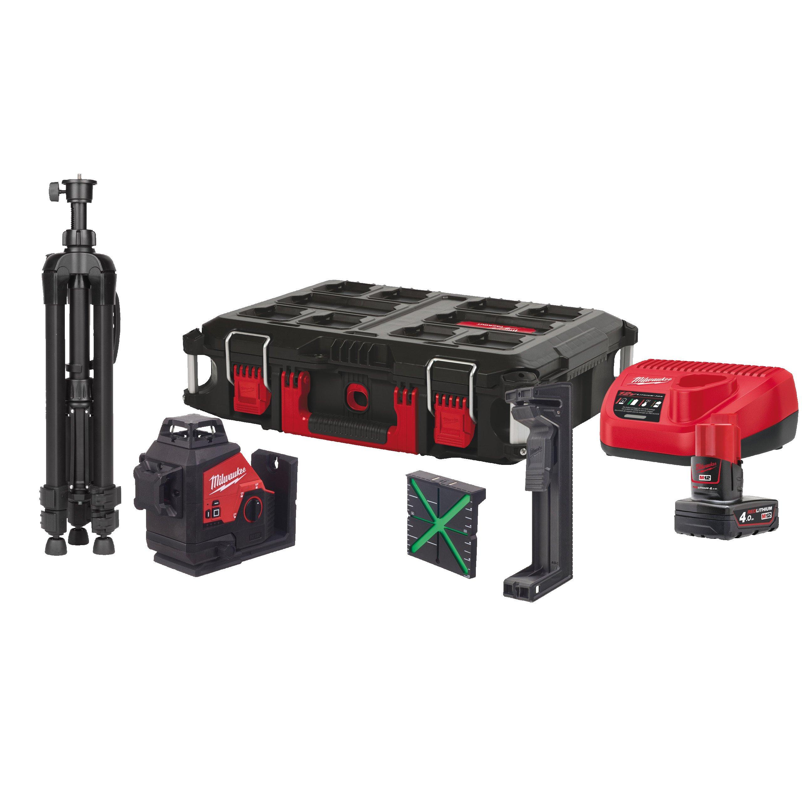 M123PLSKIT-401P, M12™ Akku-Kreuzlinienlaser 3 x 360° Kit