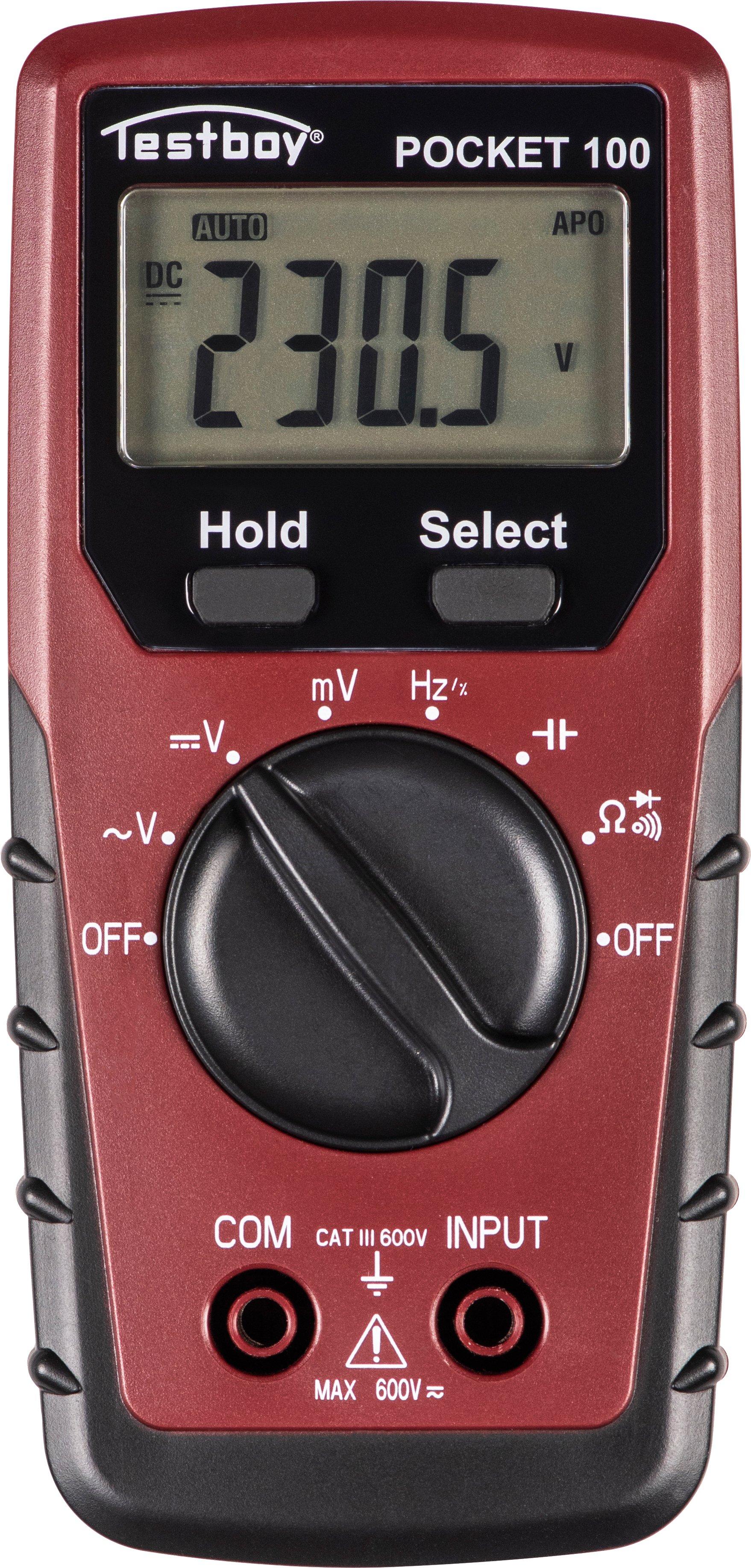 NTESTMMPOCKET.01, Digital-Multimeter, Kompakte Bauform, LCD mit 4 Digits, Hintergrundbeleuchtung