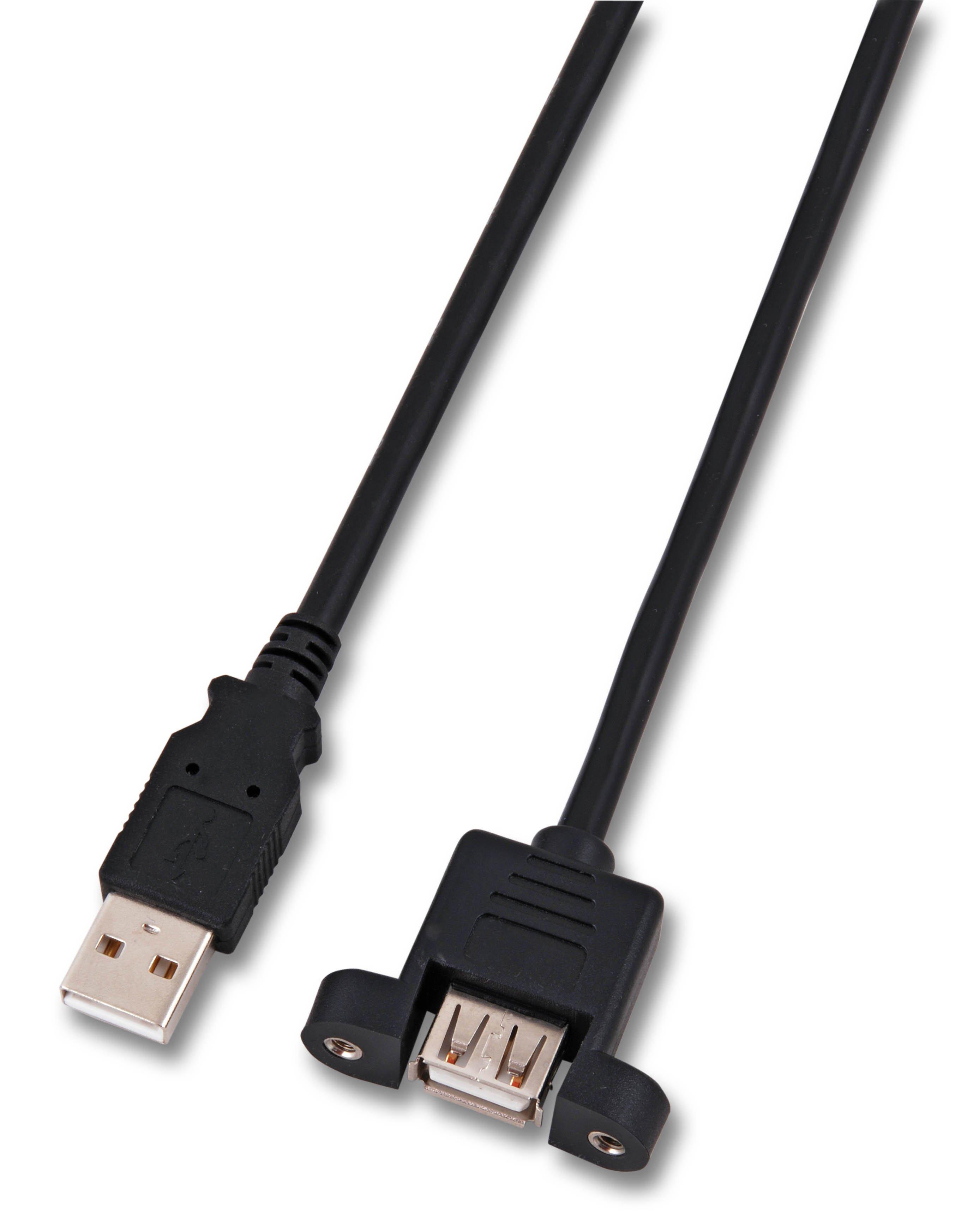 K5291SW.1,8V2, USB2.0 Verlängerungskabel A-A, St.-Einbaubuchse, 1,8m, schwarz, Classic