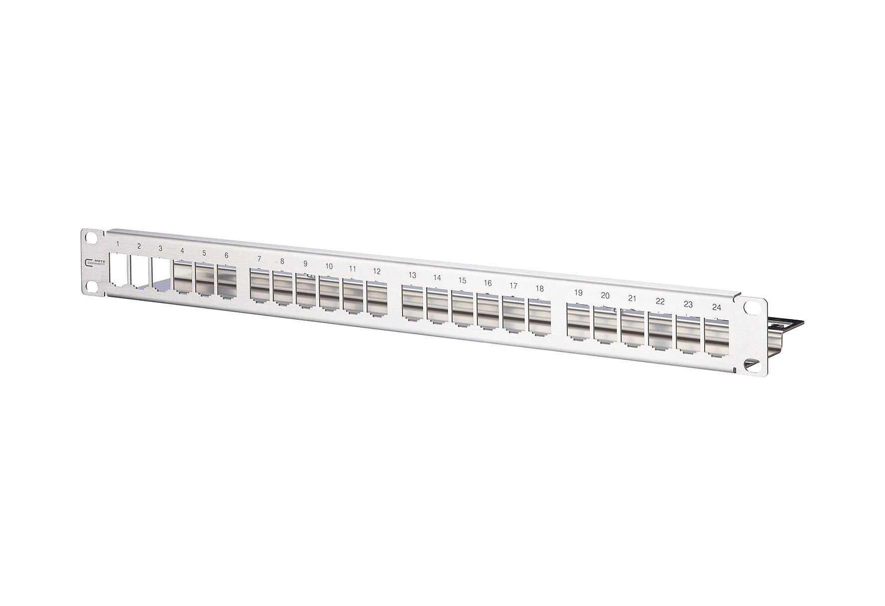 130921-00-E, Modul 19 Zoll Modulträger 1HE 24 Port Edelstahl unbestückt