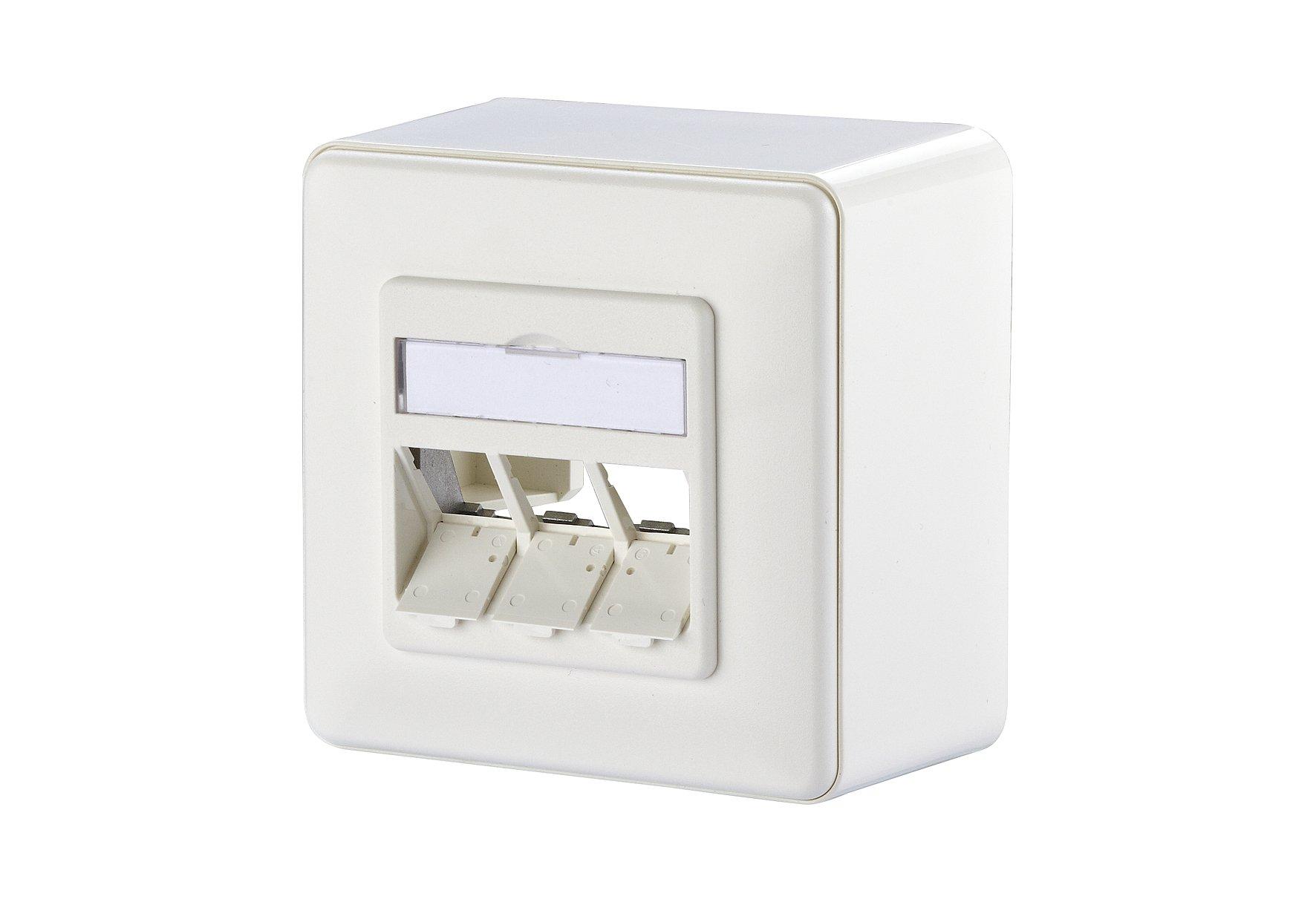 1309160002-E, Modul Anschlussdose AP 3 Port unbestückt reinweiß