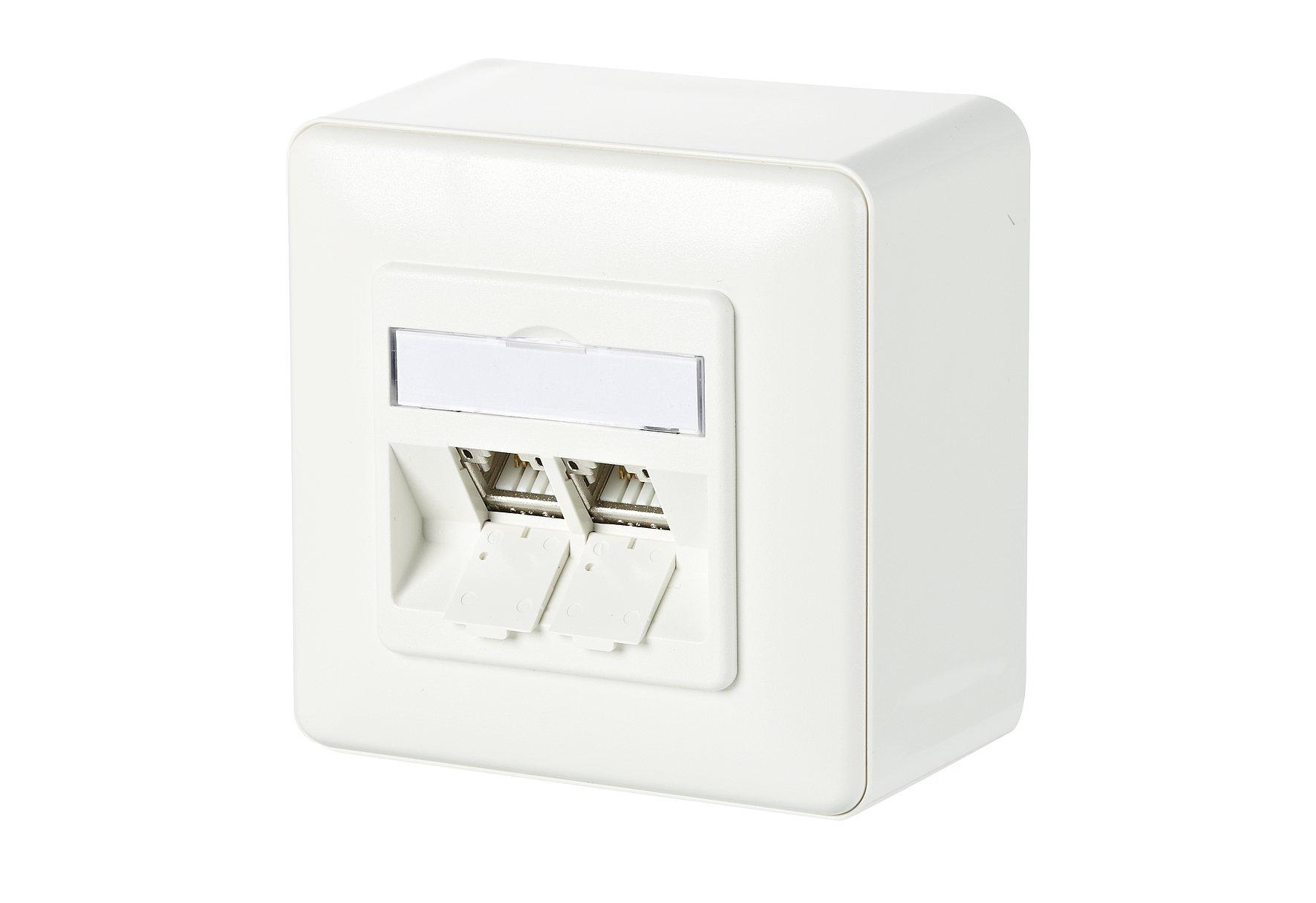 130B11D20002-E, C6Amodul 2 Port 180°M AP reinweiß