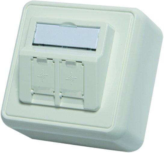 HAMJA2AP80AW, Modul-Aufnahme aufbauend 80x80mm, 2-fach AP alpinweiss