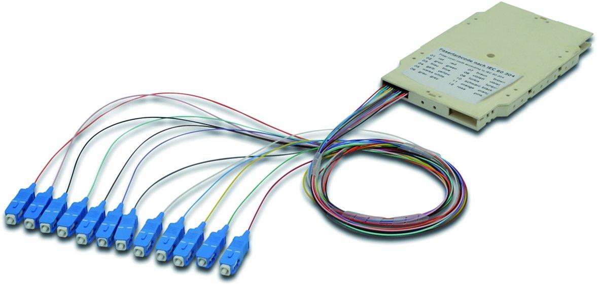 HA-96522-02-UPC-3, Pigtails incl. Spleißkassette Keramik SC 50/125µ OM3, 2m  (Inhalt 12 Stück)