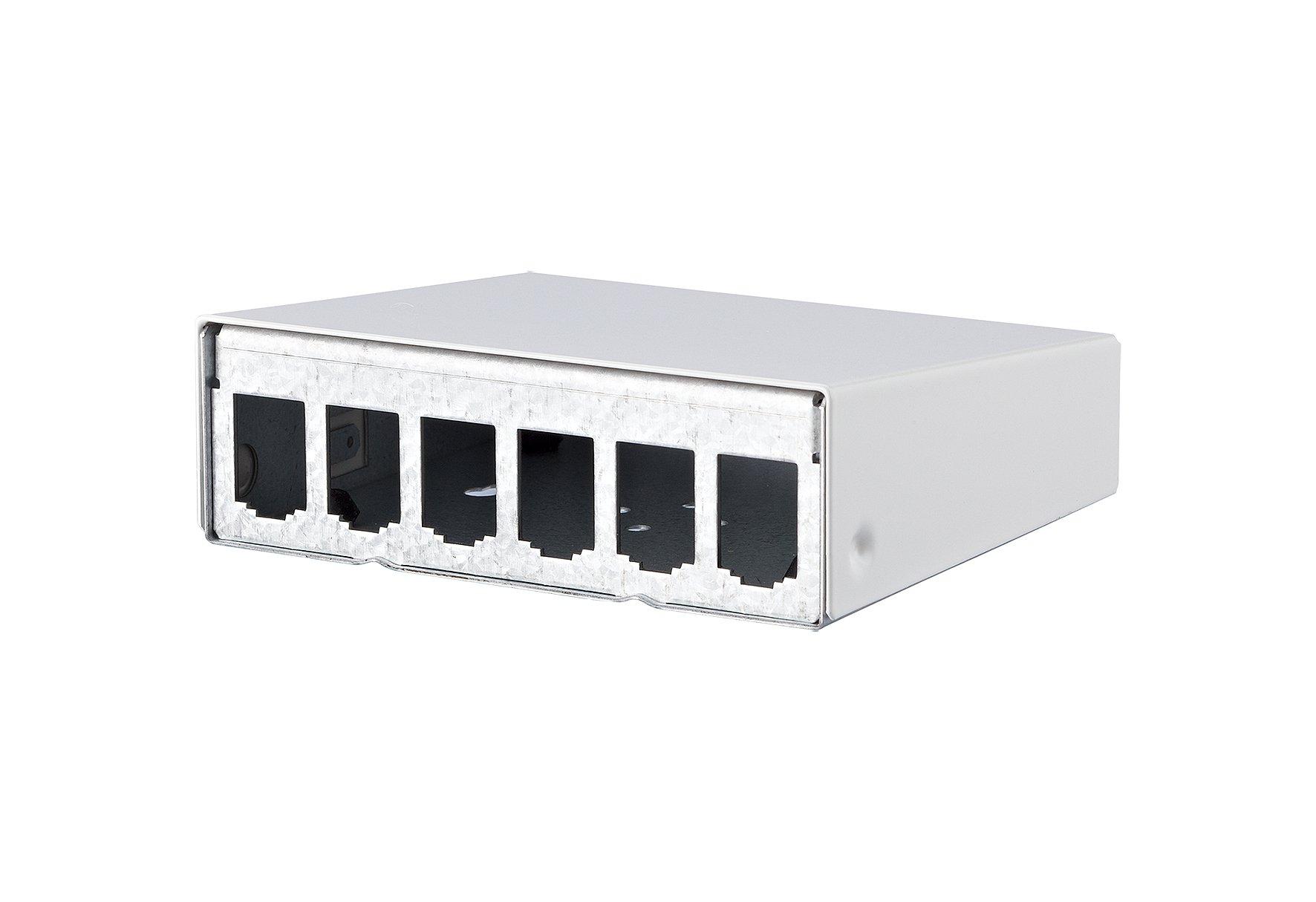 130861-0602-E, Modul AP-Gehäuse 6 Port reinweiß, unbestückt