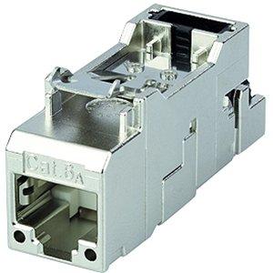 HAMJSCAT6A, AMJ-S Modul Cat.6Atief T568A, designfähig, Kabelabfangung mit Rastclip