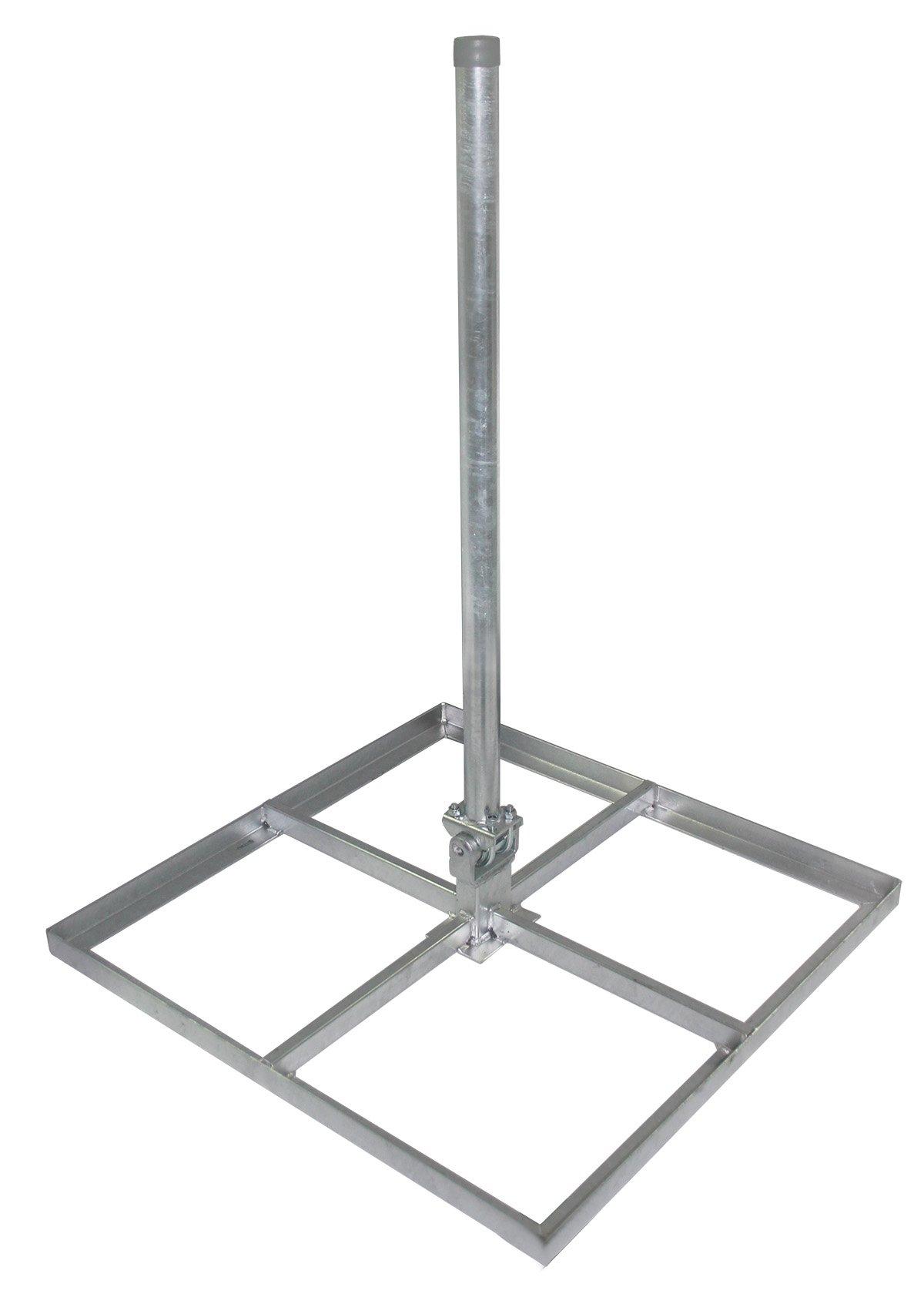 STH 440, Flachdachhalter für Satellitenantennen mit Durchmesser max. 90 cm, Aufnahmen für 4 Betonplatten  40 x 40 cm, Mastdurchmesser 48 mm, Länge 100 cm