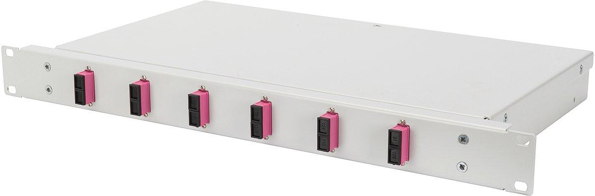 HDN-96420-4-F, 6x SC Duplex, OM4 LWL-Spleißbox, Festeinbau, teilbestückt, 19, 1HE