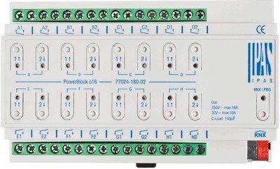 77024-180-02, IPAS Powerblock o16, Multifunktionsaktor mit bis zu 16 digitalen Ausgängen (16 x Schalten/8 x Antriebe) 16A, 8U