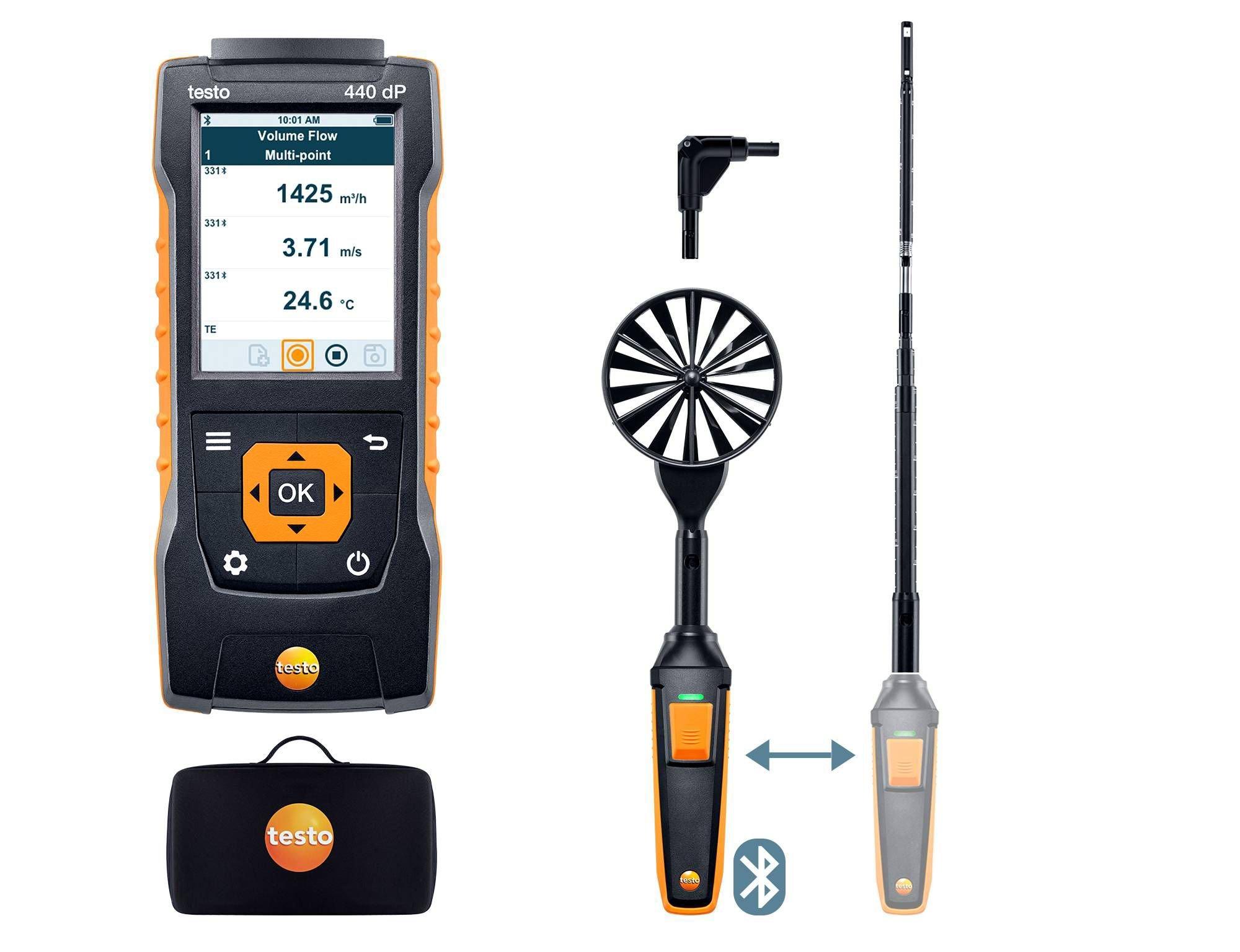 0563 4409, testo 440 delta P - Strömungs-Kombi-Set 1, Bluetooth®