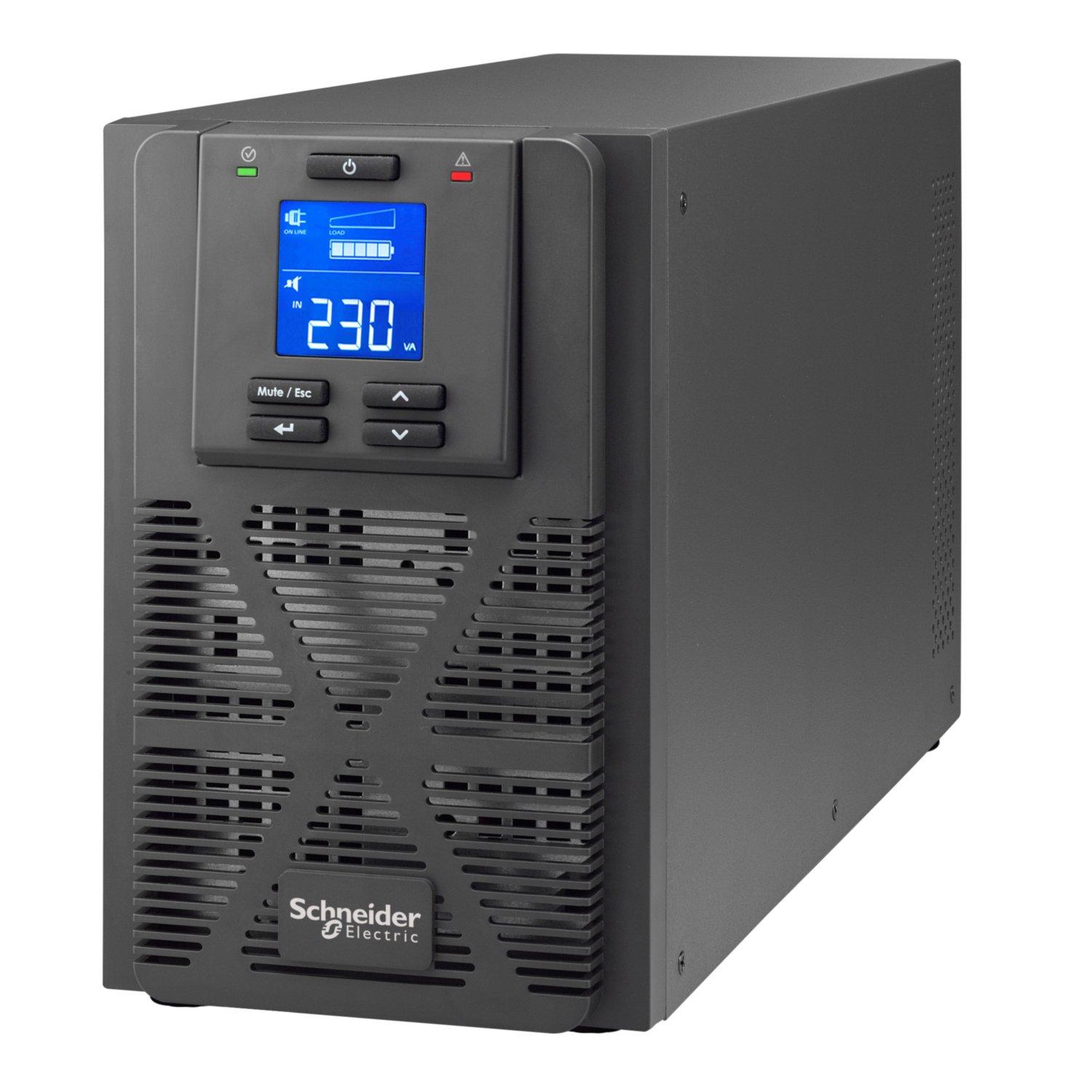 SRVS1KI, Easy UPS 1PH On-Line, 1000VA/800W, Tower, 230V, 3x IEC C13 Ausgänge, Intelligenter Kartensteckplatz, LCD