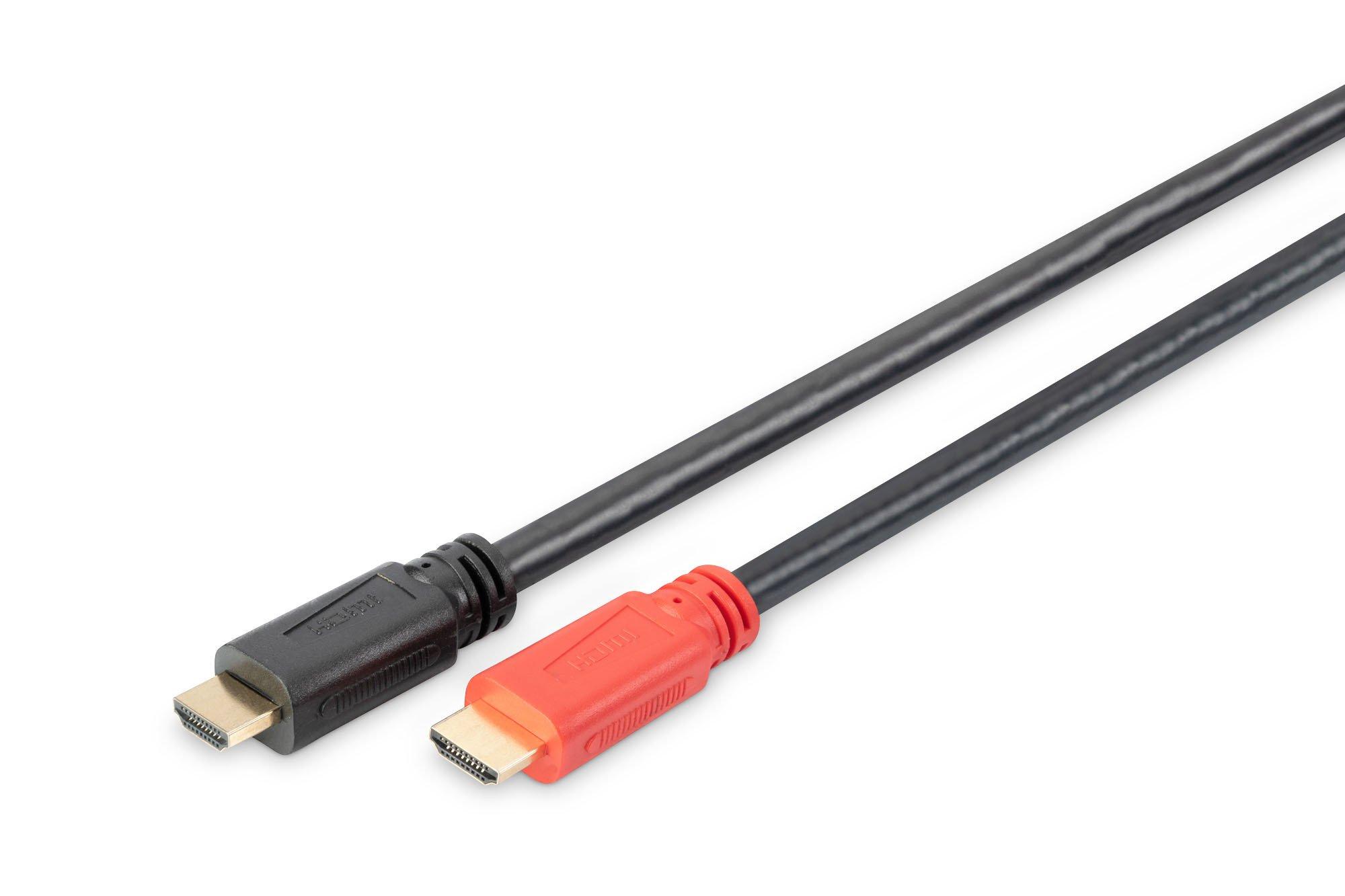 NHDMI10AMPHighSpeed.A01, HDMI High Speed Anschlusskabel, Typ A, m/amp., St/St, 10.0m, m/Ethernet, Ultra HD 24p, CE, gold, sw