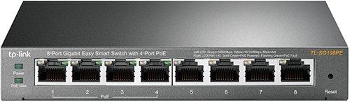 TL-SG108PE, 8-Port-Gigabit-Easy-Smart-Switch mit 4 PoE-Ports