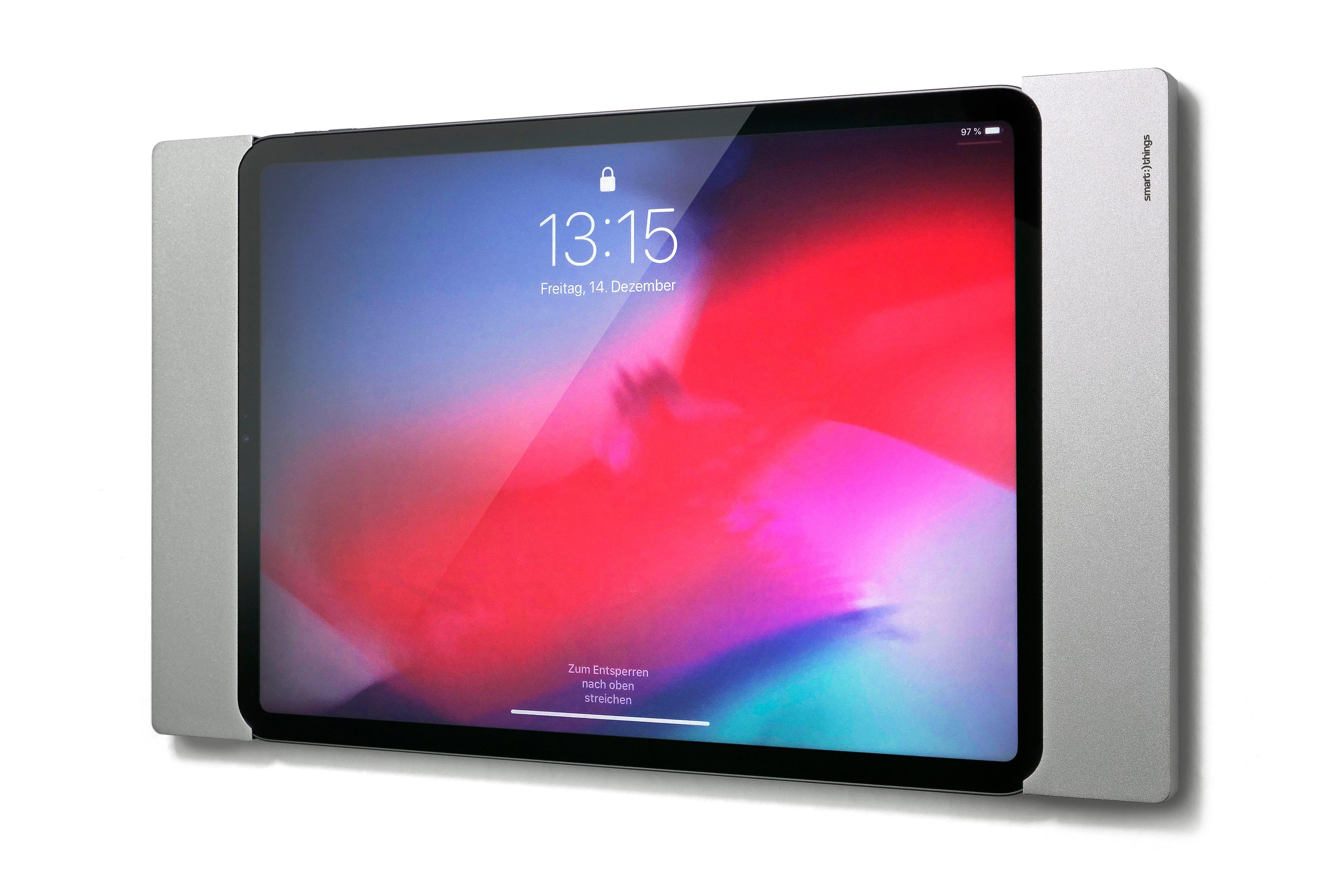 sDock Fix A 11, silber, s33 s Wandhalterung für iPad Pro 11  für permanente iPad-Installationen, Ladestation.  Abschließbar.Sehr flach, nur 12 mm