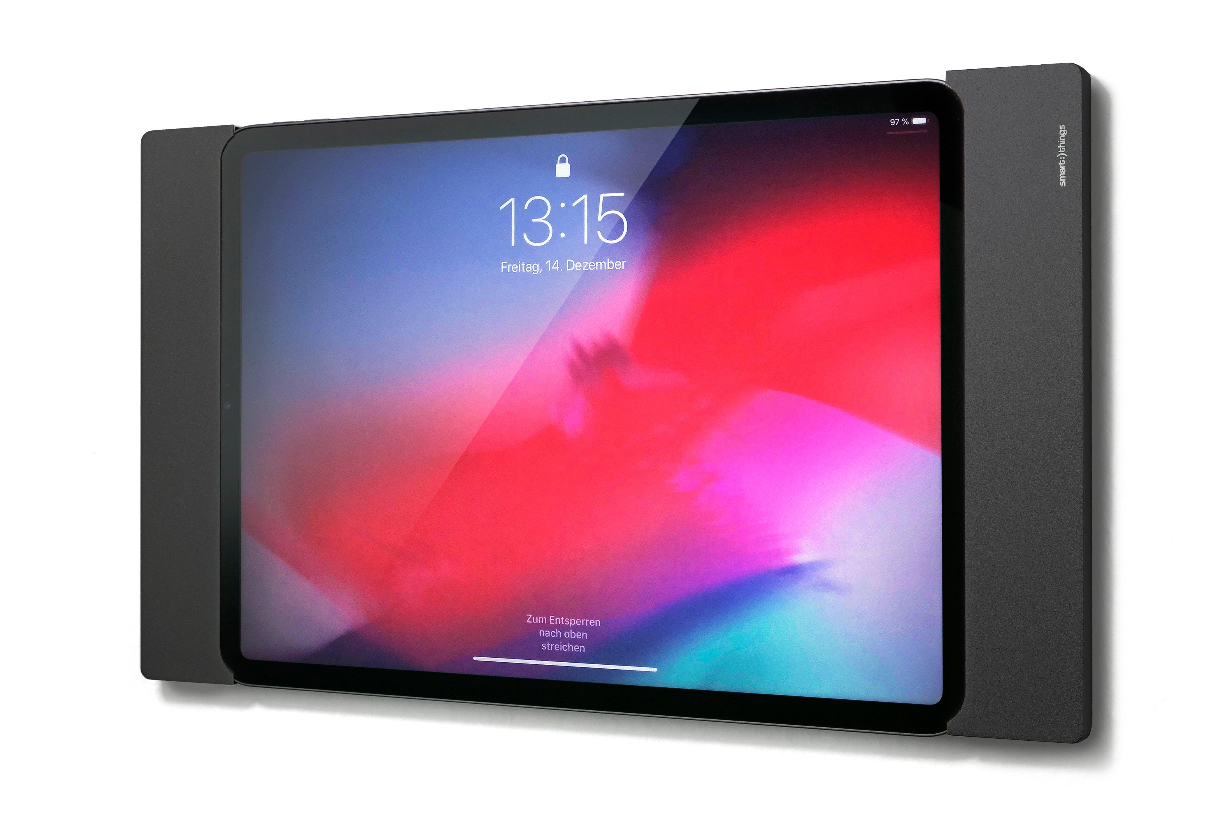 sDock Fix A 11, schwarz, s33 b Wandhalterung für iPad Pro 11  für permanente iPad-Installationen, Ladestation.  Abschließbar.Sehr flach, nur 12 mm