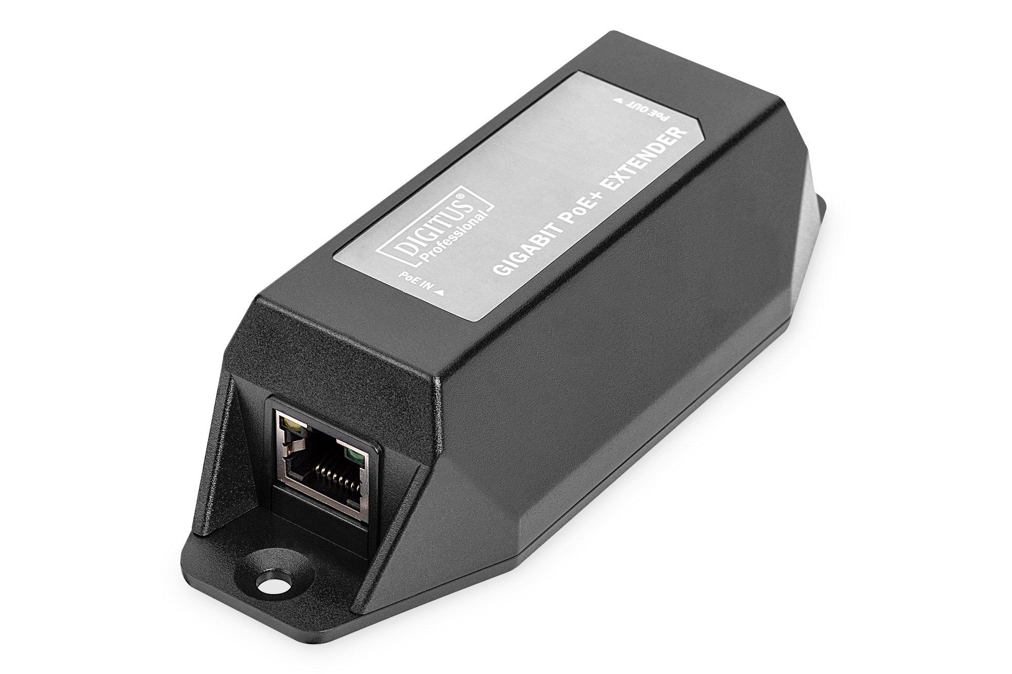 DN-95123, Gigabit Ethernet PoE+ Repeater, 802.3at 1-port, Power Pins:3/6(+), 1/2(-), 22W
