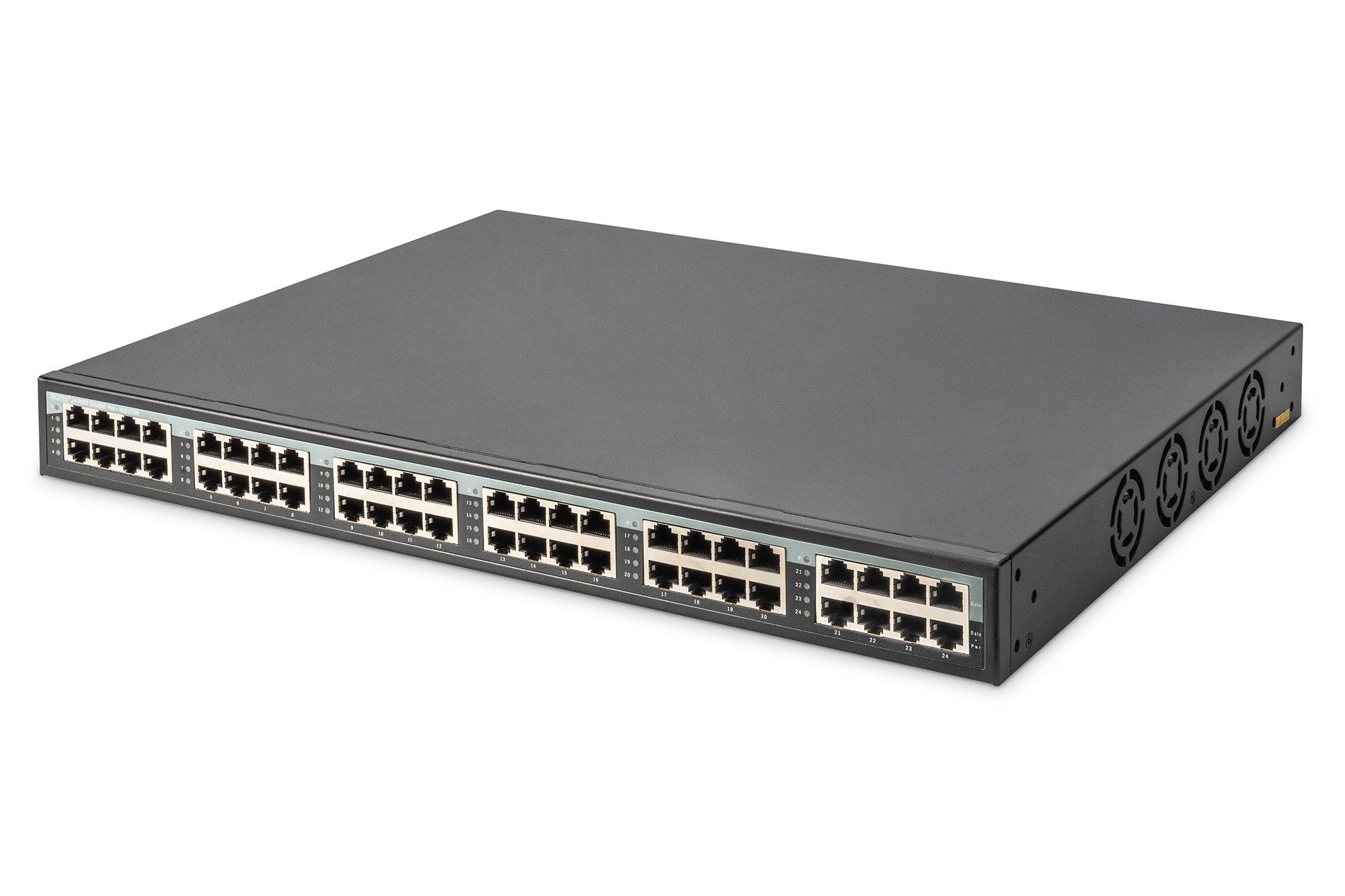 DN-95117, Gigabit Ethernet 24-port PoE+ Injektor, 10G 24 Ports Eingang, 24 Ports Ausgang+ PoE