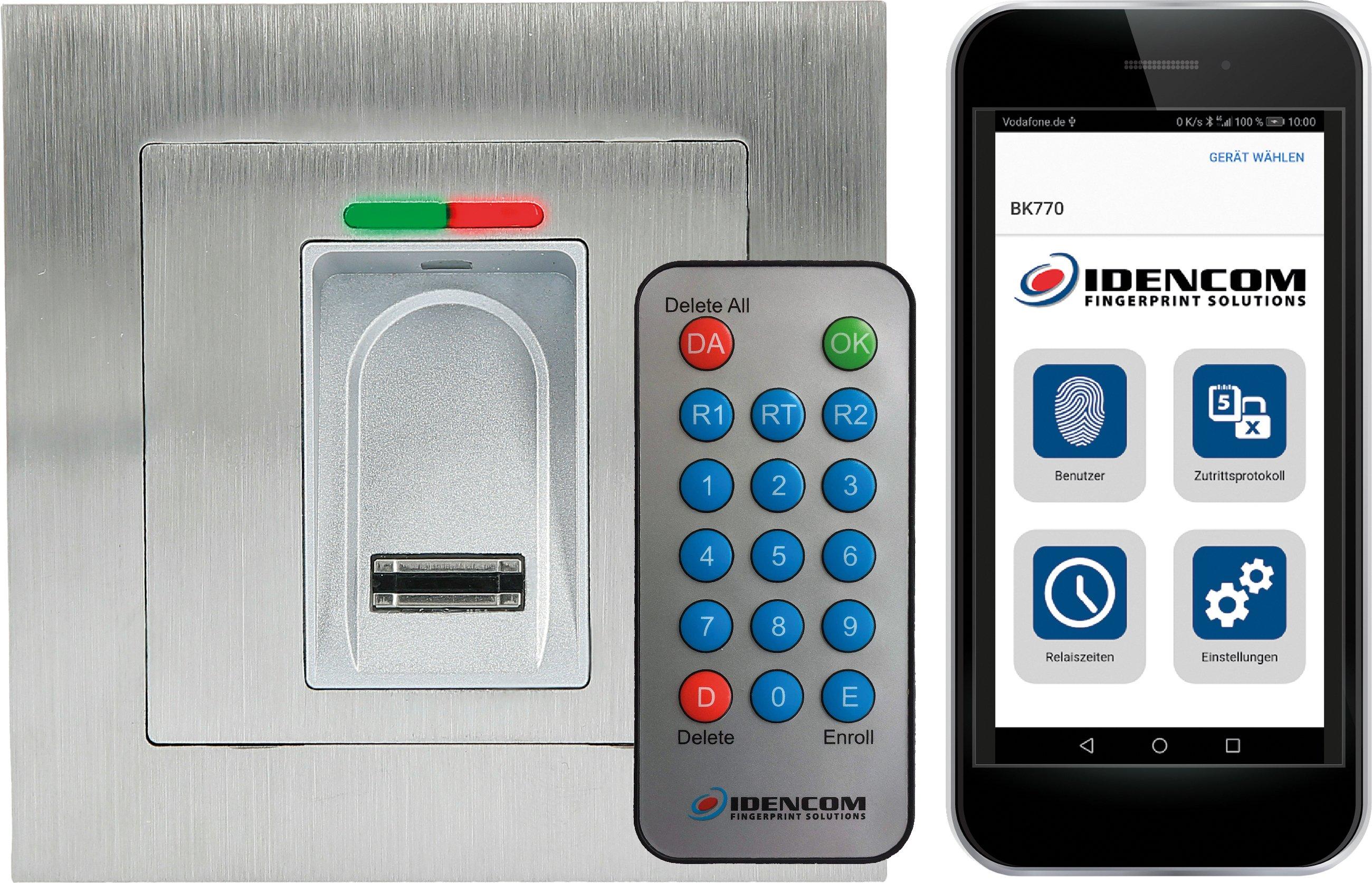720002-APP, BioKey Gate + Infrarot-Keypad+APP Verwaltung New Line AP/UP glanzweiß