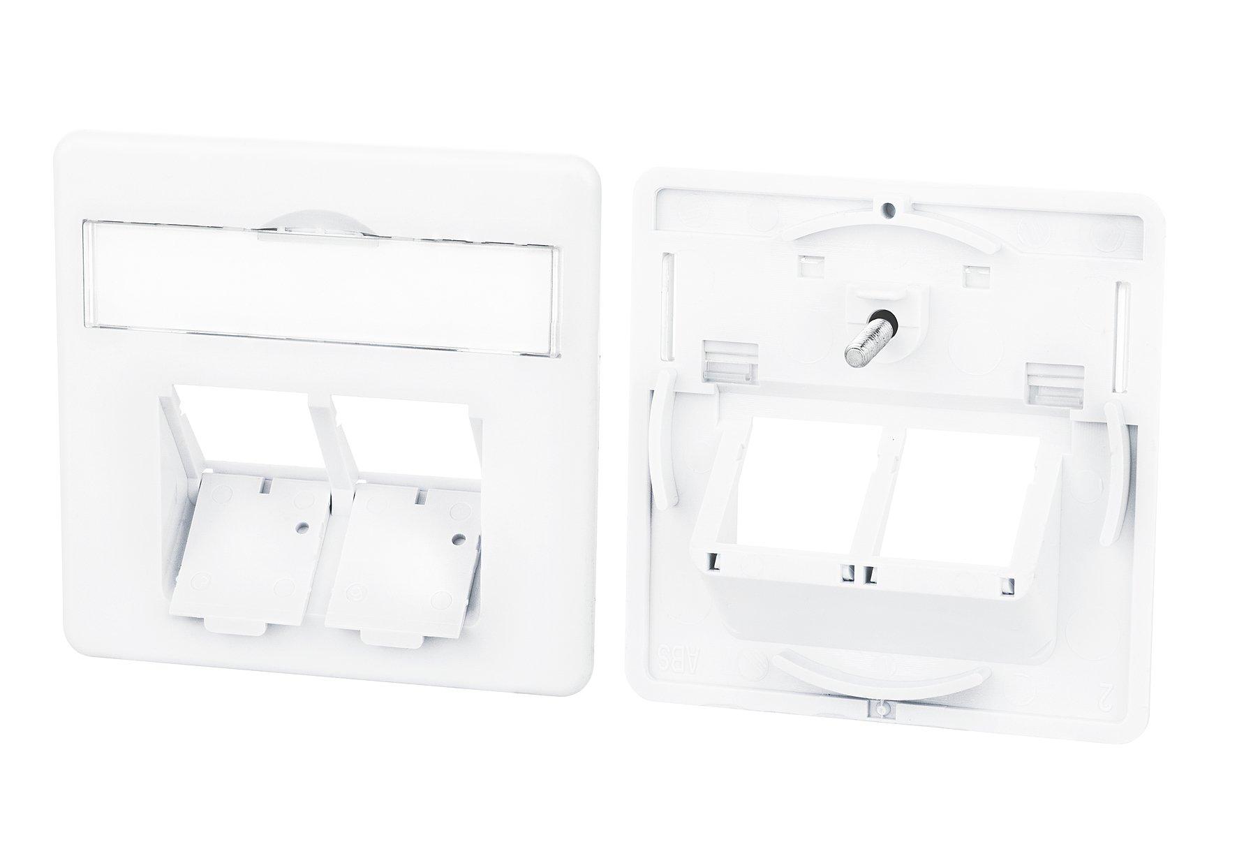 860023-27-I, Zentralplatte 50 x 50 mm 2 Port, verkehrsweiß, E-DAT C6