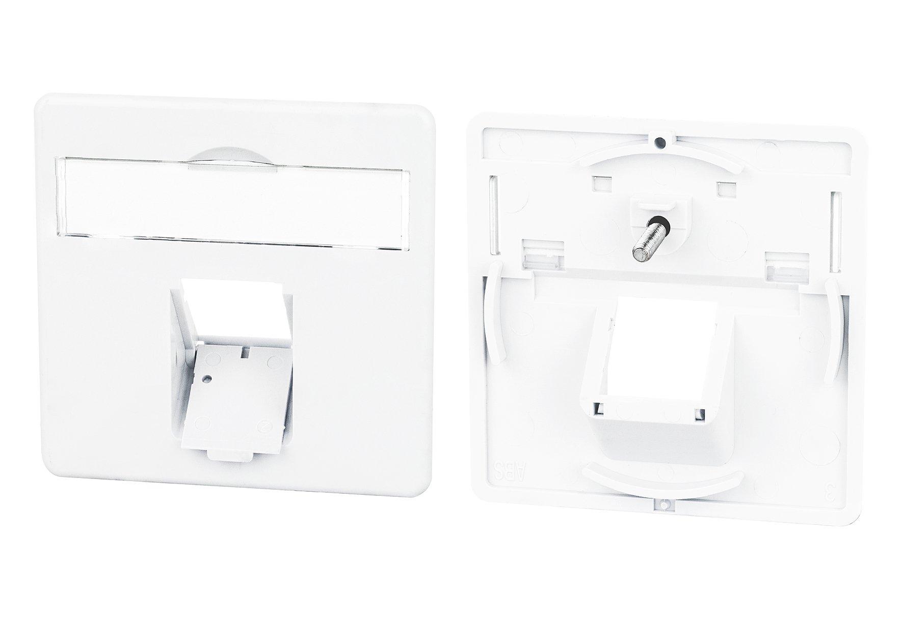 860056-27-I, Zentralplatte 50 x 50 mm 1 Port, verkehrsweiß, E-DAT C6