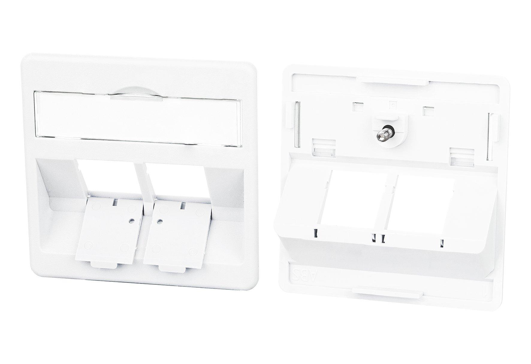 860210-0227-I, Zentralplatte 50 x 50 mm 2 Port, verkehrsweiß, Modul