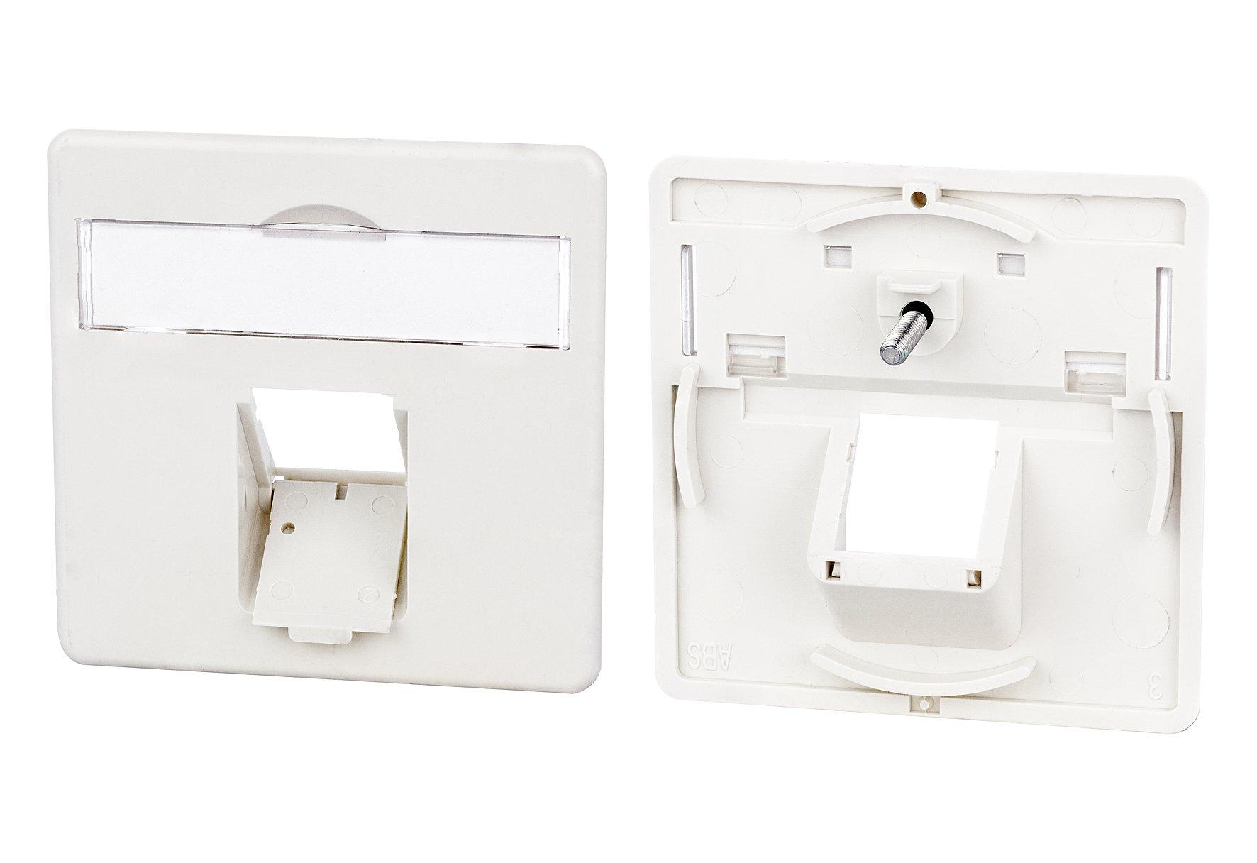 860056-I, Zentralplatte 50 x 50 mm 1 Port, perlweiß, E-DAT C6