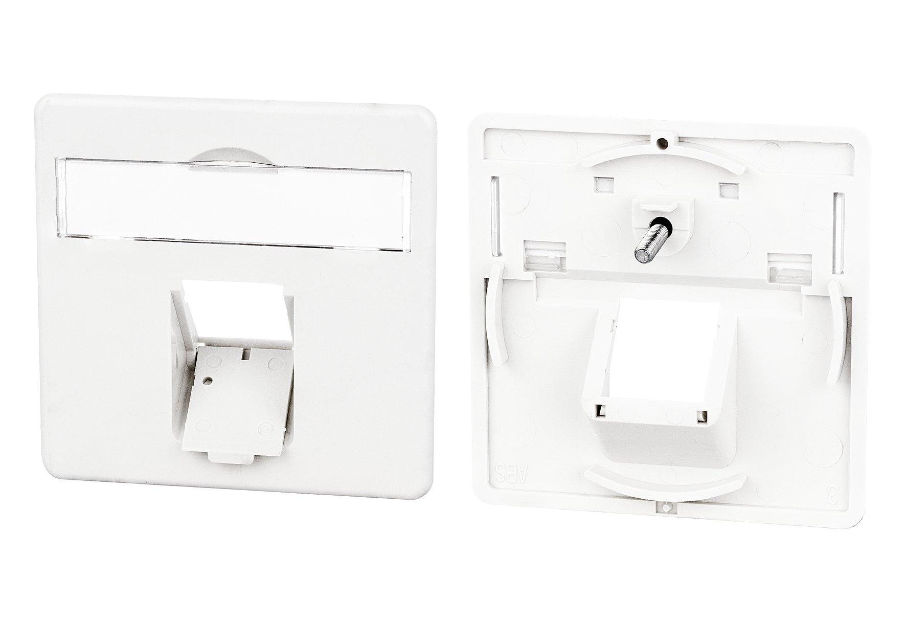 860056-02-I, Zentralplatte 50 x 50 mm 1 Port, reinweiß, E-DAT C6