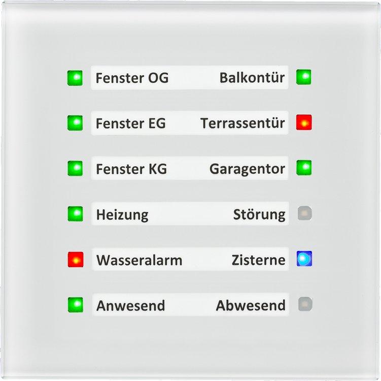 SCN-GLED1W.01, KNX Glas LED Anzeige, Weiß