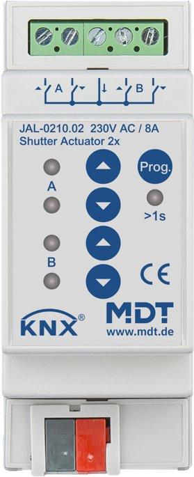 JAL-0210.02, KNX Jalousieaktor 2-fach, 2TE REG, 8&nbsp;A, 230&nbsp;V&nbsp;AC