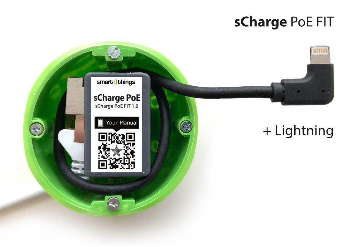 sCharge PoE FIT L, s28 L Lightning  Stromversorgung und Daten über IEEE 802.3at Power Over Ethernet