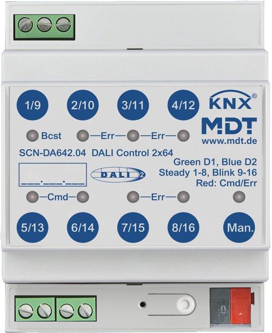 SCN-DA642.04, DALI Control 2 x 64 Gateway, 4TE REG, KNX, MDT