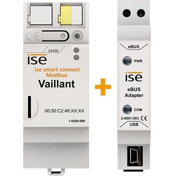 Set  SMART CONNECT KNX Vaillant, KNX Integration vom Vaillant Systeminkl. Zubehör/incl. Accessories1x SMART CONNECT KNX Vaillant KNX/TP, 1xUSB, 1xRJ45, 2TE/DU(REG/DRA plus)1x eBUS Adapter/Adaptor eBUS