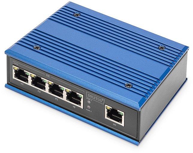 DN-651118, Industrial 5-Port Gigabit Ethernet Switch, DIN rail, unmanaged